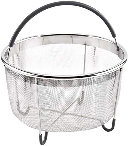 Stainless Steel Steamer Basket Fruit and Vegetable Mesh Insert with Drain Basket with Silicone Handle for Instant Pot with Pressure Cooker