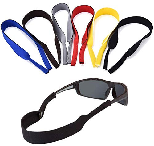 ErenBros Cordino elastico in neoprene per occhiali da sole e occhiali sportivi - Cinturino in neoprene per occhiali - Nastro sportivo per occhiali, confezione da 6, Taglia unica