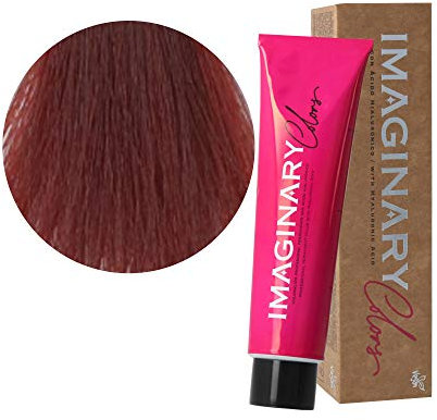 The Imaginary Colors | Coloración Permanente Vegana con Ácido Hialurónico | Cobertura 100% | Color Rojo y Violeta 5-5 Castaño Claro Caoba - 100 ml (Pack de 3 uds.)