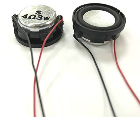 Argerrant 2Pcs 24mm Full Range Speaker 4 Ohm 3W Loudspeaker Rubber Edge Silver Cap Home Theater Mini Sound Speaker