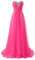 yhfshop Robe de Bal Robes de Demoiselle d'honneur Longue en Mousseline de Soie Une Ligne Robes de soirée Robes de soirée Formelles Robe de Bal-Rose Red_52
