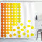 ABAKUHAUS Gelb und Weiß Duschvorhang, Ombre Dots, Stoffliches Gewebe Badezimmerdekorationsset mit Haken, 175 x 180 cm, Orange Gelb Weiß