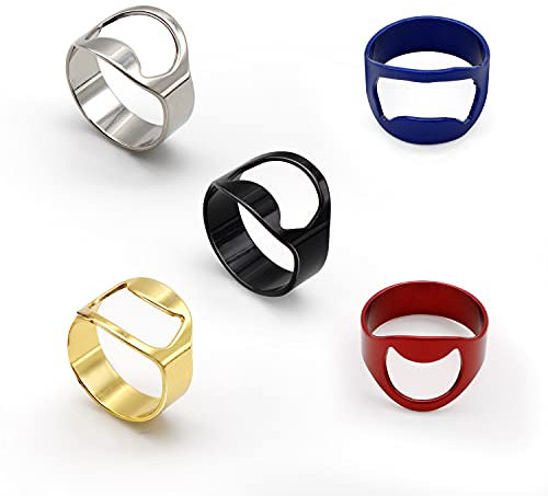 KINHARD 5 Stücke Flaschenöffner Ring, Edelstahl Korkenzieher Ring, 22mm Mini Flaschenöffner Ring für Restaurant Kellner, Barkeeper, Urlaub Parteien