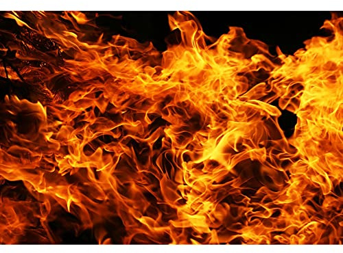 Aoihrraan 1,5x1m Burning Fires Backdrop Blazing Fire Flaming Raging Flame Dark Bonfire Photography Background Campfire Party Outdoor Camping Travel Barbecues Banner Kids Adults Photo Studio Props