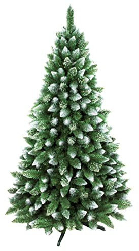 Damich Diamond Künstlicher Tannenbaum 200cm Christbaum mit Ständer Schnee-Effekt PVC Dekoration Weihnachtsdeko