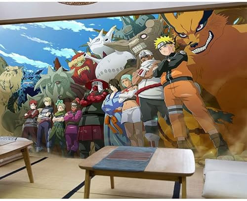 Wandbild Tapeten Anime NARUTO Peripheral Printing 3D Wallpaper Teenager Männer und Frauen Hintergrund Wandbild Schlafzimmer Restaurant Fitnessstudio Tapete
