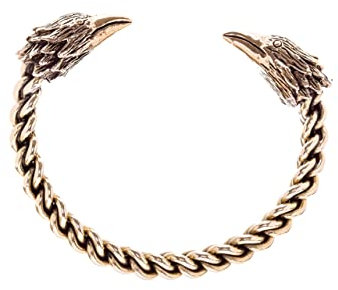 Windalf Damen Armreif RAVONA Ø 5.5 cm Vikings Raben Odin Schmuck Handarbeit aus Bronze