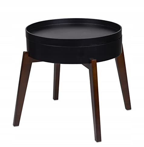 MATMAY Couchtisch Tablett Aufbewahrungsbox 3W1 Gusta Schwarz Holz