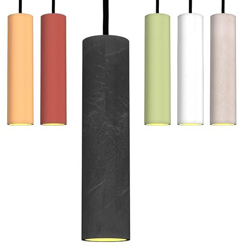 Betoniq Pendelleuchte Beton modern groß NARA27 außen schwarz innen silber - Industrial Design Betonlampe Hängelampe mit LED Glühbirne und Fassung GU10 - Hängeleuchten & Pendelleuchten in Betonoptik