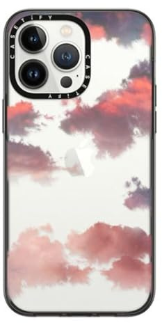 CASETiFY Compact Schutzhülle für iPhone 14 Pro Max [2 x Falltest in Militärqualität/1,2 m Fallschutz] - Clouds (Red) - Schwarz