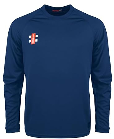 GN Matrix V2 Long Sleeve Adult Cricket T-Shirt - Navy - New for 2023 (L)