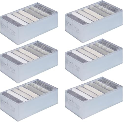 Organizador Armario 6 pcs Organizador Ropa de Tela Cajas Almacenamiento Plegable Para Almacenar Jeans Pantalones, Suéter, Camisetas, Organizador Armario Ropa Separadores De Cajones 34cm*17cm*12cm*7