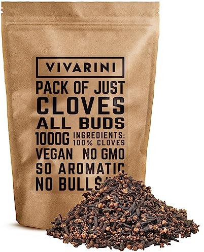 Vivarini Clous de girofle 1kg | Goût caractéristique et épicé et arôme profond et épicé | Additif pour infusions - thé et yerba mate et plats | 1000g