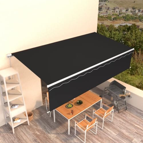 Lawn & Garden-Manuelle einziehbare Markise mit Rollo, 6 x 3 m, Anthrazit - Home & Garden