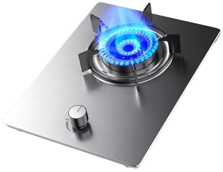 Cuisinière À Gaz Propane, Cuisinière À Gaz Propane De Bureau, Cuisinière Au Propane À Brûleur Unique En Verre Trempé, Max 14330,4 BTU, Convient Aux Appartements, Cuisines Et Plus Encore (Color : Silv