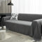 Ayoiow Couchbezug rutschfest Sofahusse Grau Bezug Sofa 2 Sitzer Chenille Einfarbig
