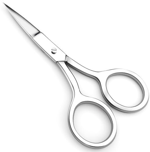 Utopia Care Augenbrauenschere, Professionelle Edelstahl Kleine Schere für Männer und Frauen, Nasenhaarschere für die Fellpflege von Schnurrbart, Bart, Wimpern, Ohrenhaartrimmen, Silber
