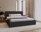 Emporius Billo Polsterbett 180x200cm - mit Lattenrost, Stauraum, Bettzeugkasten, Kopfteil - Bettgestell, Rahmen - Doppelbett - Schlafzimmer, Jugendzimmer - Boucle Schwarz