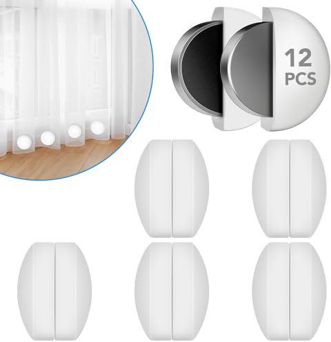 12 pesos de cortina de ducha, imanes de cortina de ducha envueltos en silicona, pesos pesados para exteriores, evitan que el forro de cortina se vuele, funciona para cortinas, bandera, mantel (6
