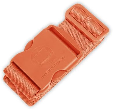 Hauptstadtkoffer - Koffergurt, 5 cm x 190 cm, Besonders Auffällig & Sicher, Gepäckband, Luggage Strap für Koffer, Orange