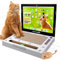 Cardboard Cat Scratcher Laptop, 3-in-1 Cat Toys with Plush Mouse & Jingle Ball, Foldable Scratchpad Pro Pad Cat Toys for Indoor Cats