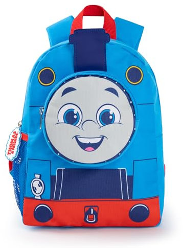 Thomas & Friends Jungen Rucksack | Blauer und roter Rucksack mit verstellbaren Gurten | 3D-Zug Praktisches und organisiertes Gepäck Sportschultasche für Kinder | Cartoon TV-Serie Merchandise Geschenk