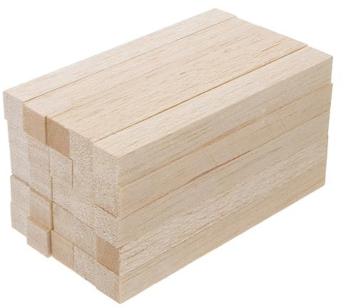 NUOBESTY 25stücke Holzquadratstäbe Natürliche Holzstäbchen Für -bastelprojekte Lange Geschliffene Holzmodelle Für Miniaturhäuser Dekorationen Und Kreative Handwerksarbeiten