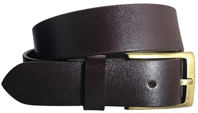 BRADLEY CROMPTON Herren-Gürtel aus Vollleder, genarbt, lässig, formell, Braun 2, 100 cm Taille:36