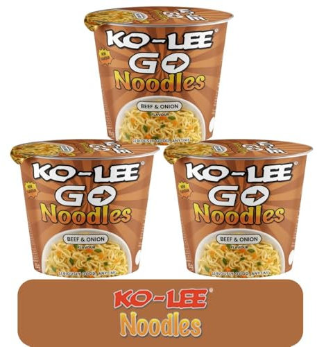 KO-LEE Go Cup Noodles 65g from Serendib | (3 Cups, Beef & Onion)