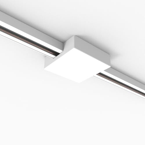 QAZQA - Deckenplatte Schienensystem Komplettset I Spotlight I Deckenspot I Deckenstrahler I Strahler weiß quadratisch 1-phasig - Iconic I Wohnzimmer I Schlafzimmer - Metall Quadratisch - LED geeignet