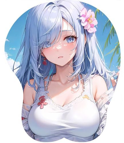 Genshin Game Kamizato Ayaka Fulina Sangonomiya Kokomi 3D Anime Ergonomique Tapis de Souris Repose Poignet Animation Silicone Souris Pad de Souris Gaming Pad
