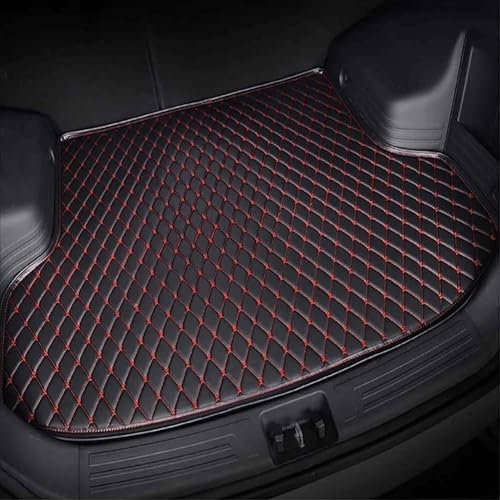Auto Leder Kofferraummatten für VW Golf 5 + Golf 6 Variant 2007-2013, Auto Kofferraumwanne Innenmatte Zubehör Auto Kofferraum Wasserdicht & Kratzfest,Bla-ck