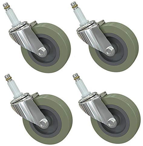 Gummi-Räder. Vorbau M11 Trolley-Lenkräder 3 Zoll (75 mm) / 4 Zoll (100 mm), Universal-Drehgelenk, 240 kg, robust, mit Gehäuse M15 for Möbel und Industrietransport, 4 STK(4inch M11)