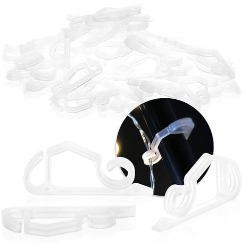 GHPKOTW 30X Dachrinnenhaken Für Lichterketten - Regenrinnen-Haken Aus Kunststoff - Befestigung Für Weihnachtsaußenbeleuchtung - Lichterkettenhalterung Für Innen & Außen