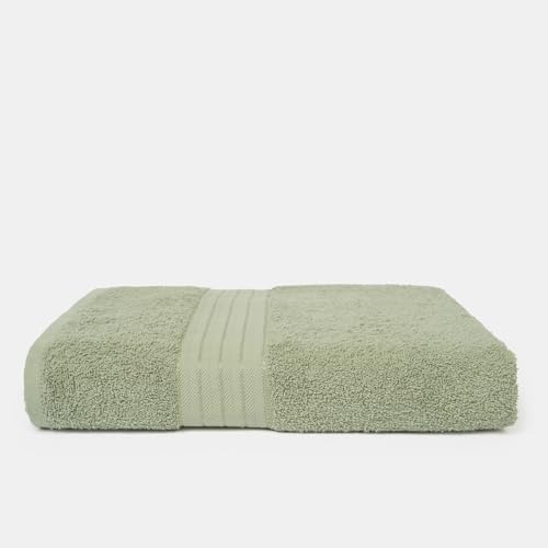 Brentfords Extra Large Bath Sheet For Bathroom, Ultra Soft 100% Cotton Absorbent Quick Dry Luxury Quality Bath Sheet For Beach & Gym Home Essentials, Sage Green-90x150cm