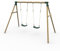 Plum Play Kids Outdoor Wooden Round Pole Swings with Ground Anchors Included - Suitable for up to 50kg per accessory - Up to 5 year Warranty (Double Green Marmoset)