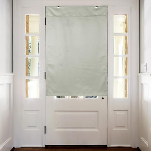 sourcing map Blackout Door Curtains, French Side Door Window Curtain for Privacy, Glass Patio Front Doors Sidelight Tie Up Shade, Stone Color, 26 x 39, 1 Panel