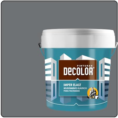 PINTURAS DECOLOR Revestimiento Impermeabilizante Elástico. IMPER-ELAST GRIS OSCURO. 15 LT