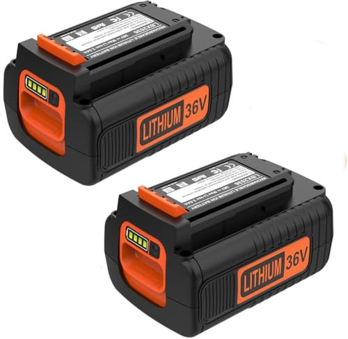 Batterie de rechange pour Black+Decker 36 V-40 V, pour Power Tools LBXR36, LBX36, LBX2040, LBX2540, LBX1540, LBXR2036, LBXR36-2, LST540, LCS1240, LST136W, batterie Li-ion 1,5 Ah (30000) Lot de 2