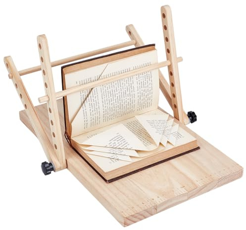 BENECREAT Klappbarer Buchständer Aus Holz 40x25cm Mehrzweck Klappständer Verstellbarer Buchständer Zusammenklappbar Für Lehrbücher Akten Dokumente Rezepte Notenblätter Büro Küche