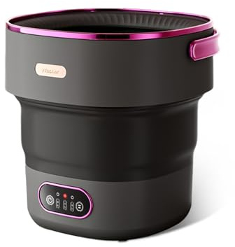Garvee Mini Lave-Linge 13 l, Lave-Linge De Camping Pliable De 2,5 kg Avec Essoreuse, Nettoyage En Profondeur Des Vêtements Et Sous-Vêtements De Bébé,Voyage Pour Dortoirs, Camping-Cars e