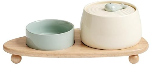 Happy minet Fontaine A Eau CERAMIQUE Chat | AquaCéramique(Ensemble Fontaine Blanc)