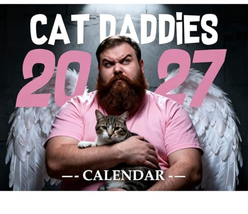Katzenkalender 2026, 12 Monate lustiger Kalender mit Katzen-Daddies, lustiges Wichtelgeschenk für Männer, lustig, lustig, witzig, witzig, witzig, witzig, Weihnachten, Geburtstagsgeschenke für Männer