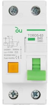 Disjoncteur différentiel électromagnétique type A courbe B 6KA 1P+N 16A 40A avec protection contre les surintensités et les fuites(B6)
