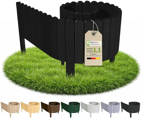 Floranica Bordure Jardin H 30 x L 200 cm Noir Bordurette Bois Flexible
