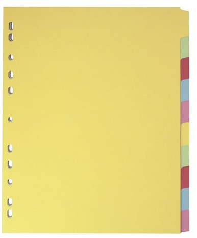 ELBA A4 EXTRA-WIDE 10-PART CARD DIV AST