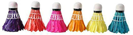 Badminton Shuttles/ Federbälle 6er Pack / farbig