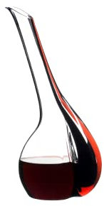 RIEDEL Black Tie Touch Dekanter-Rot, Einzelpackung,klares/rotes/schwarzes Kristallglas,handgefertigt