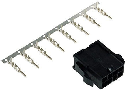 Phobya ATX Power Connector 8Pin Buchse inkl. 8 Pins - Black Kabel Connector