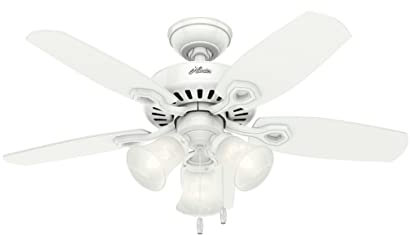 Hunter Builder, Indoor, Ceiling Fan, with LED Lights, 42 inch, Snow White